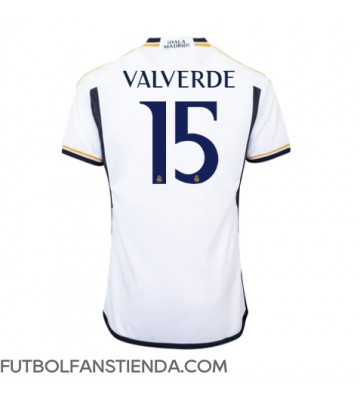 Real Madrid Federico Valverde #15 Primera Equipación 2023-24 Manga Corta